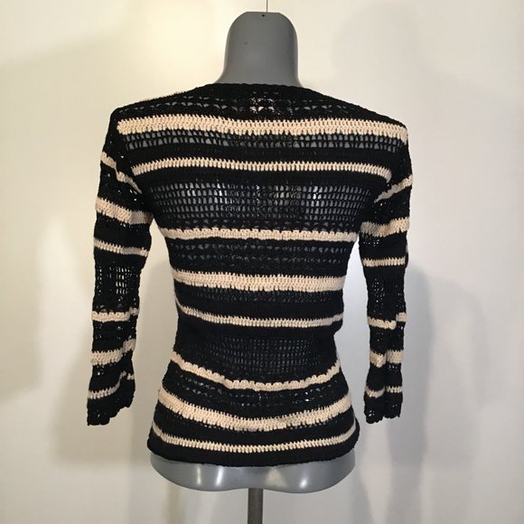 Whistles Crochet Knit Button Front Cardigan  Size 2 - Picture 3 of 11